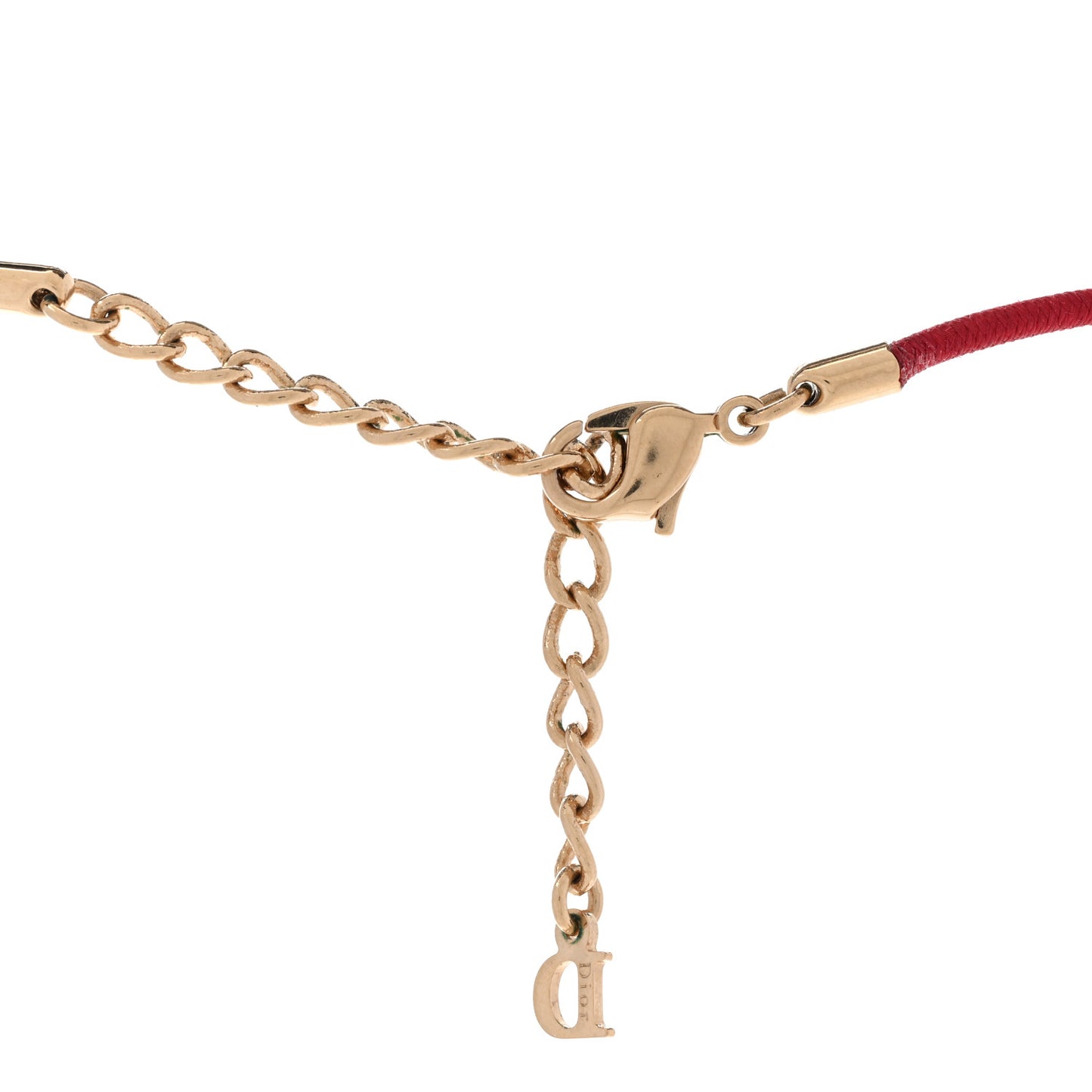 Bow CD Necklace Red Gold