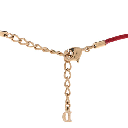 Christian Dior Bow CD Necklace Red Gold 5 of 8