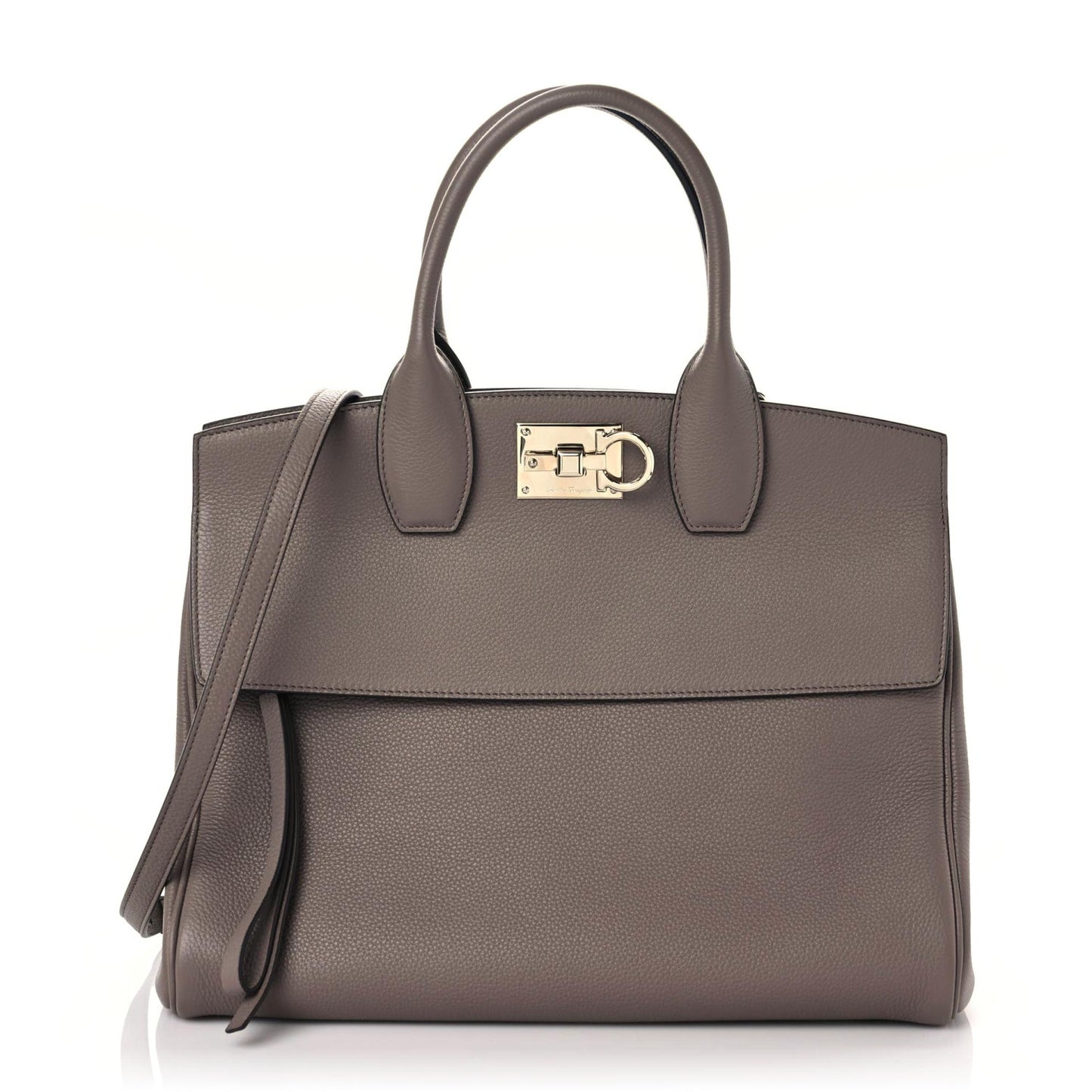 Hammered Calfskin Medium Studio Bag Caraway Seed