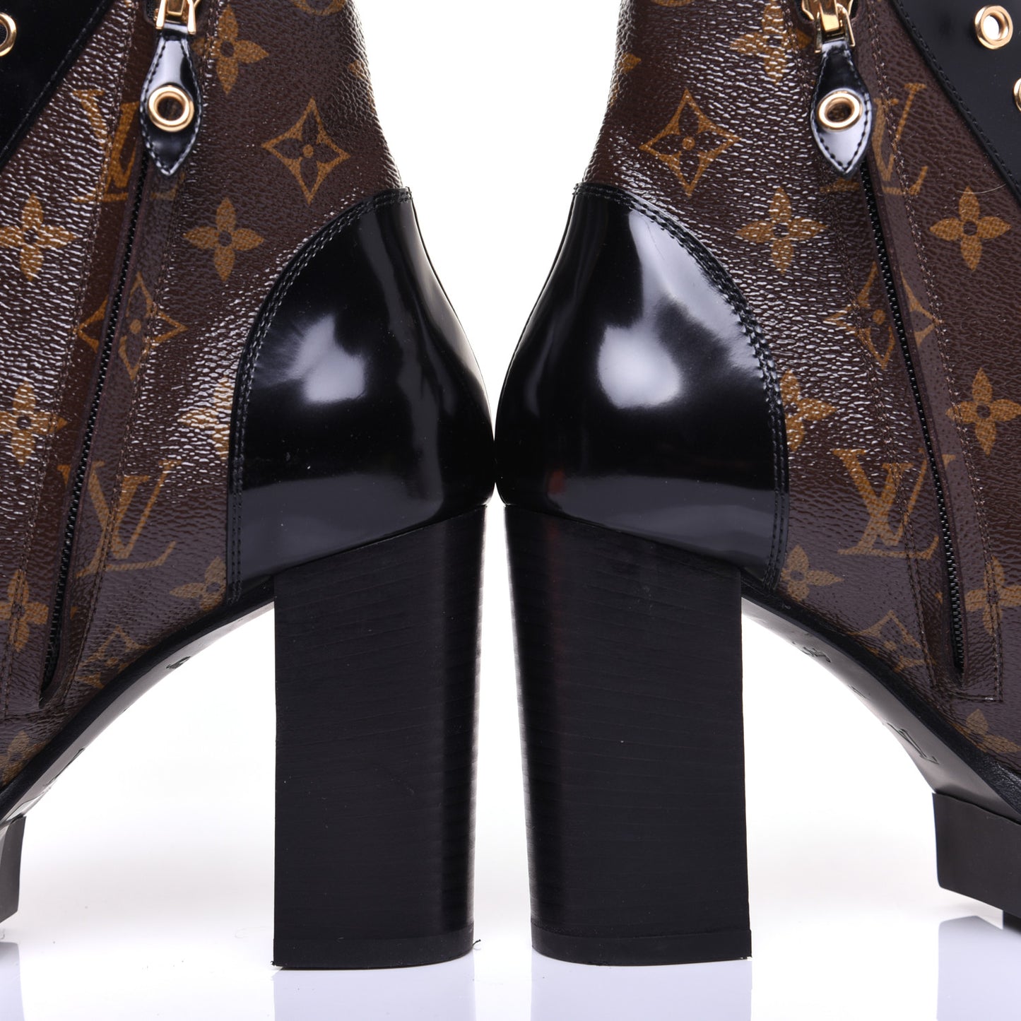 Patent Calfskin Monogram Star Trail Ankle Boots 41 Black