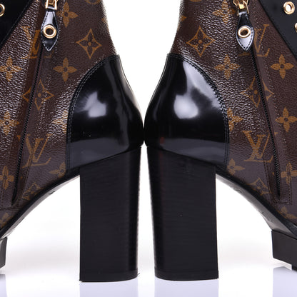 Louis Vuitton Patent Calfskin Monogram Star Trail Ankle Boots 41 Black 12 of 13