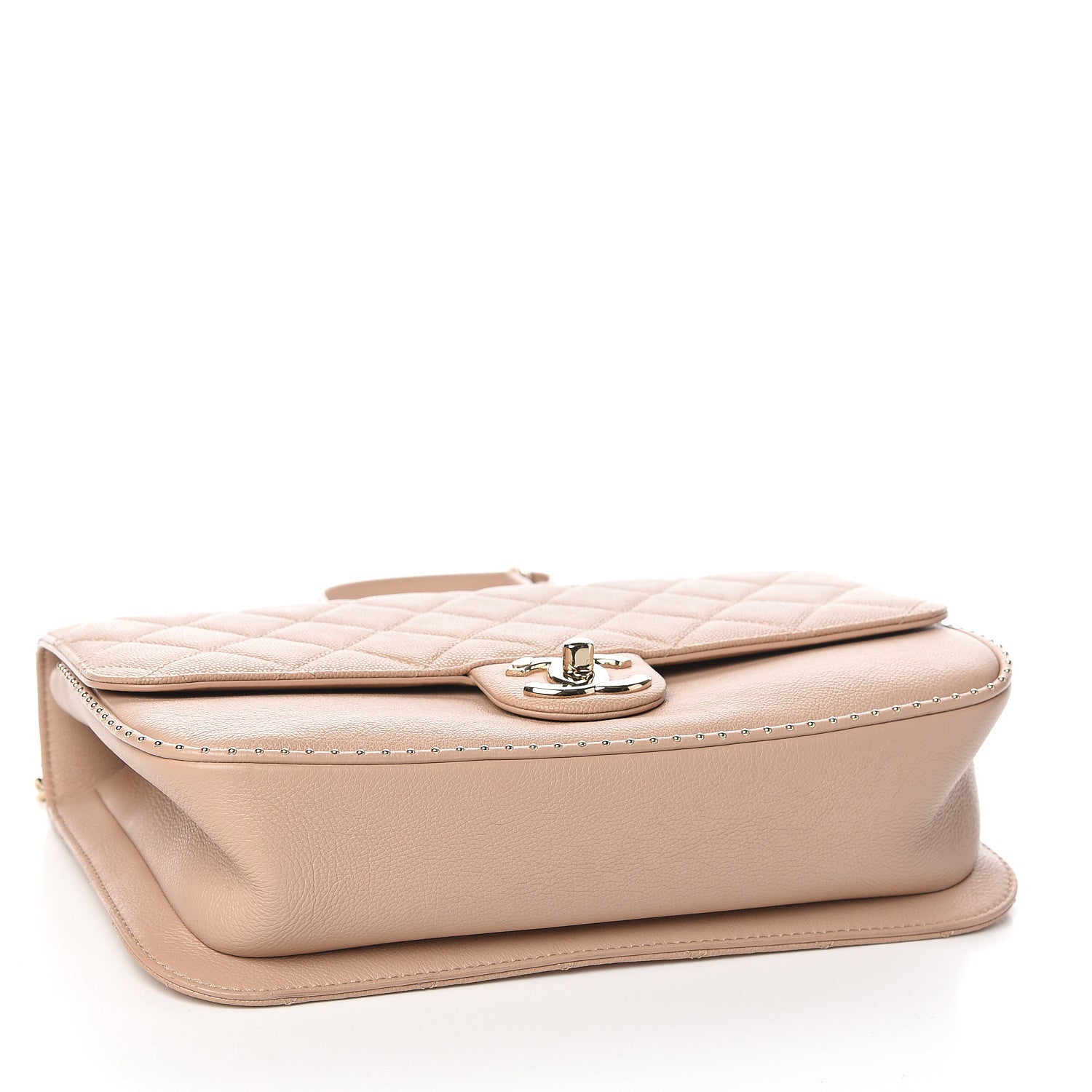 Chanel Caviar Quilted Large Studded Flap Beige 4 of 11