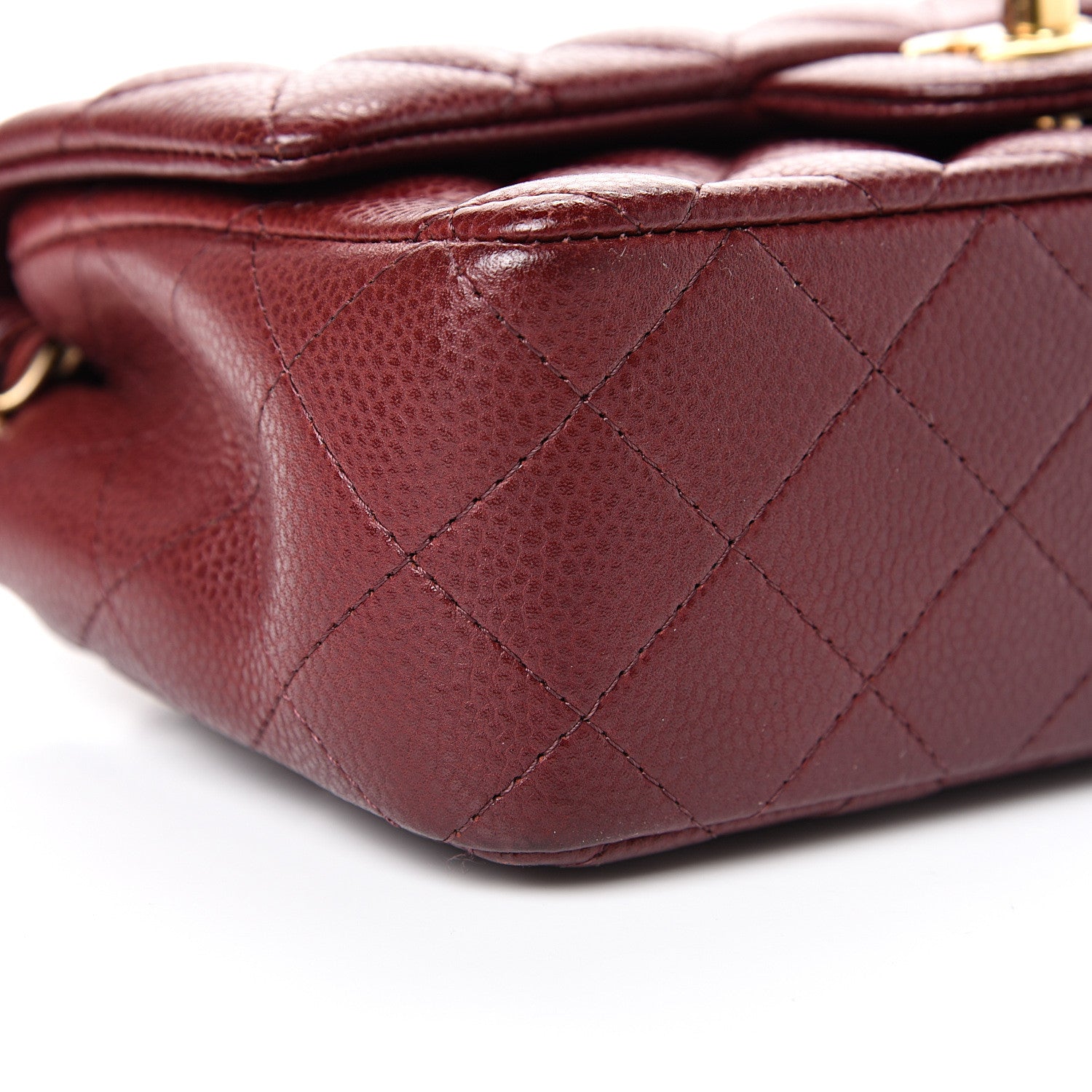 Chanel Caviar Quilted Mini Rectangular Flap Burgundy 8 of 11