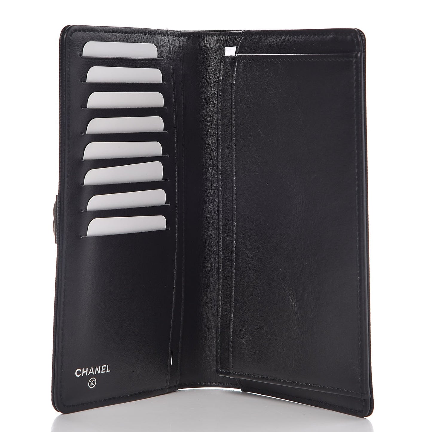 Caviar Quilted Boy Yen Wallet Black