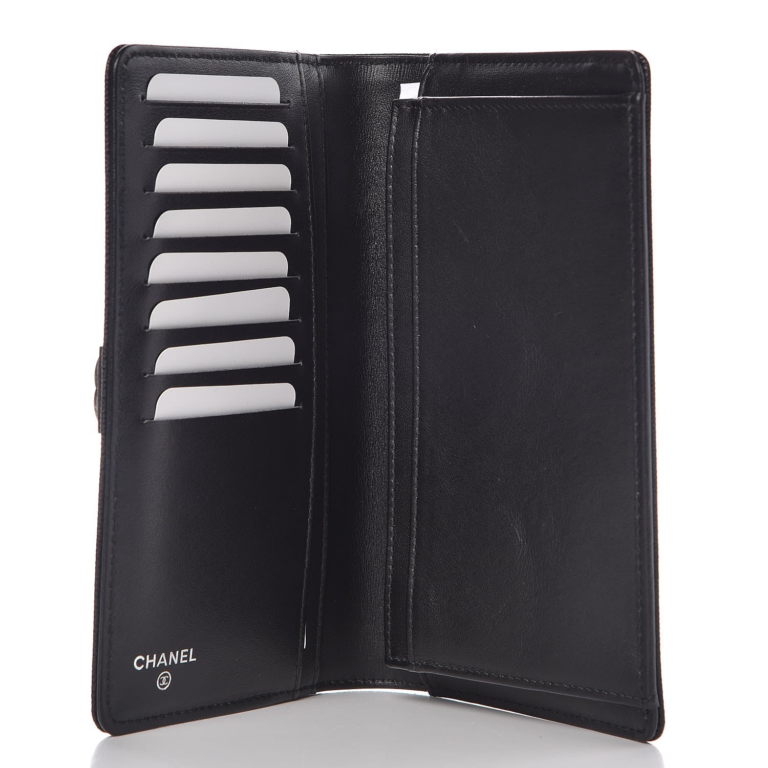 Chanel Caviar Quilted Boy Yen Wallet Black 5 of 9