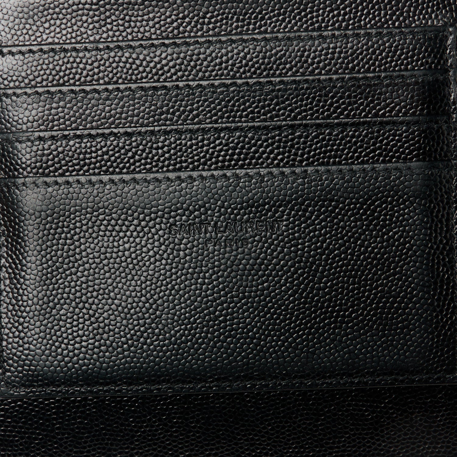 Saint Laurent Grain De Poudre Chevron Monogram Large Bill Pouch Black 9 of 12