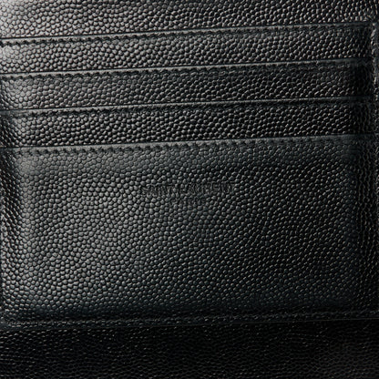 Saint Laurent Grain De Poudre Chevron Monogram Large Bill Pouch Black 9 of 12