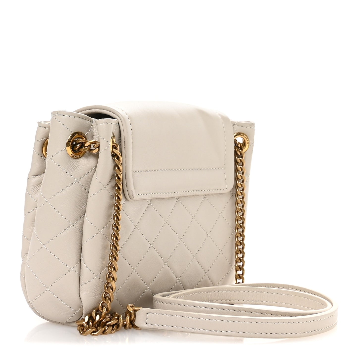 Lambskin Quilted Monogram Mini Nolita Crema Soft