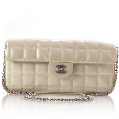 Chanel Patent Cube Classic E/W Medium Flap White 1 of 12