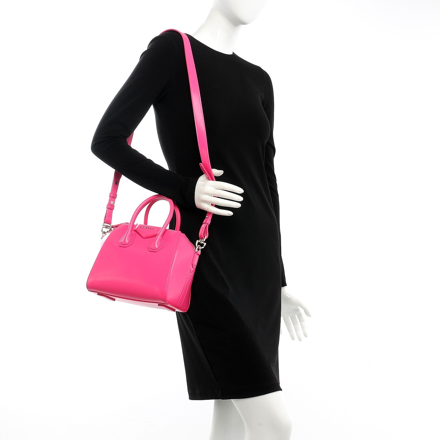 Givenchy Shiny Lord Calfskin Mini Antigona Shocking Pink 2 of 8