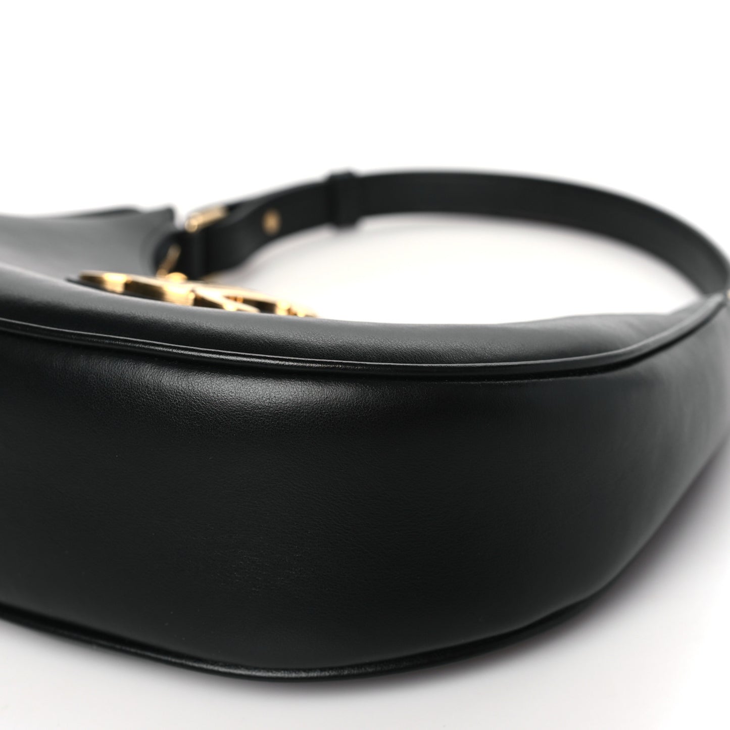 Smooth Calfskin Medium Strap Ava Triomphe Shoulder Bag Black