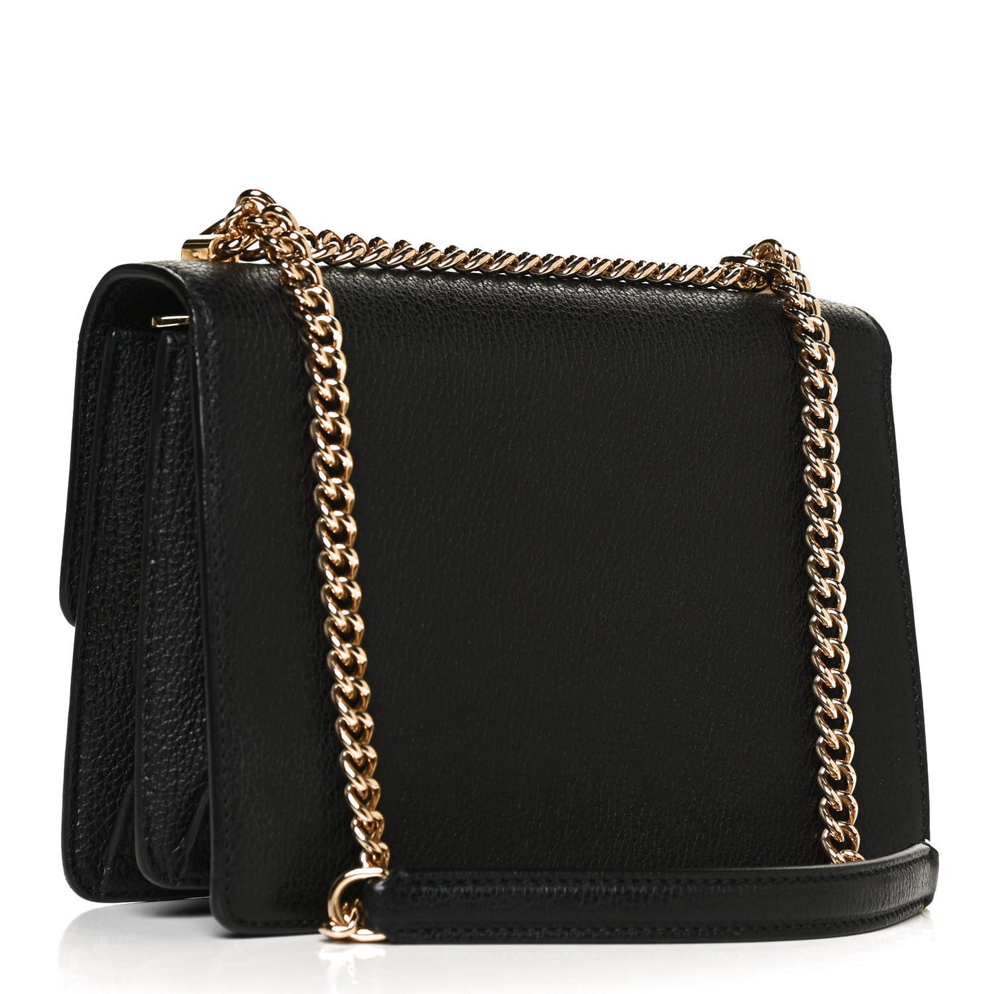 Grained Calfskin Rosalia Shoulder Bag Black