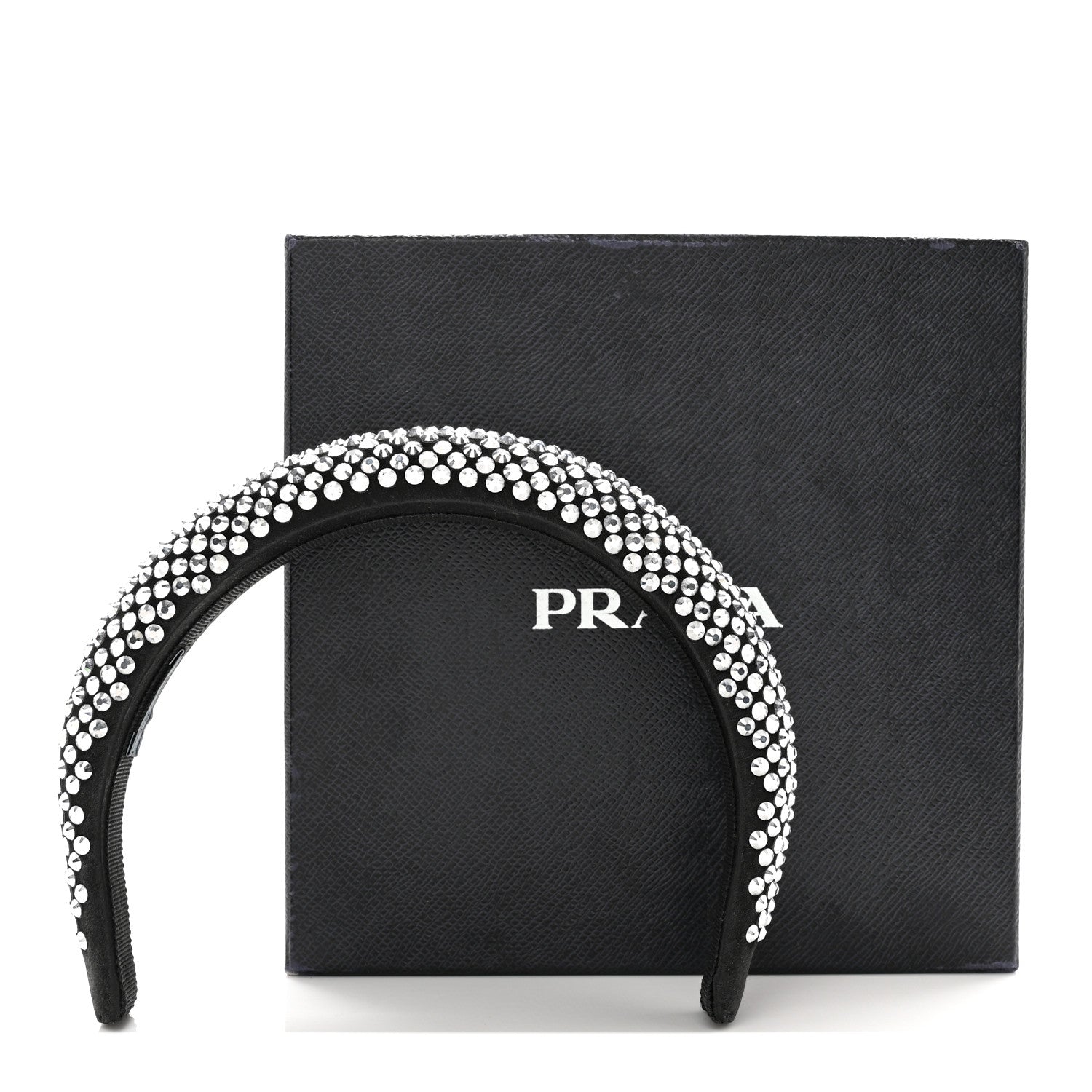 Prada Satin Crystal Embellished Headband Metal 8 of 8