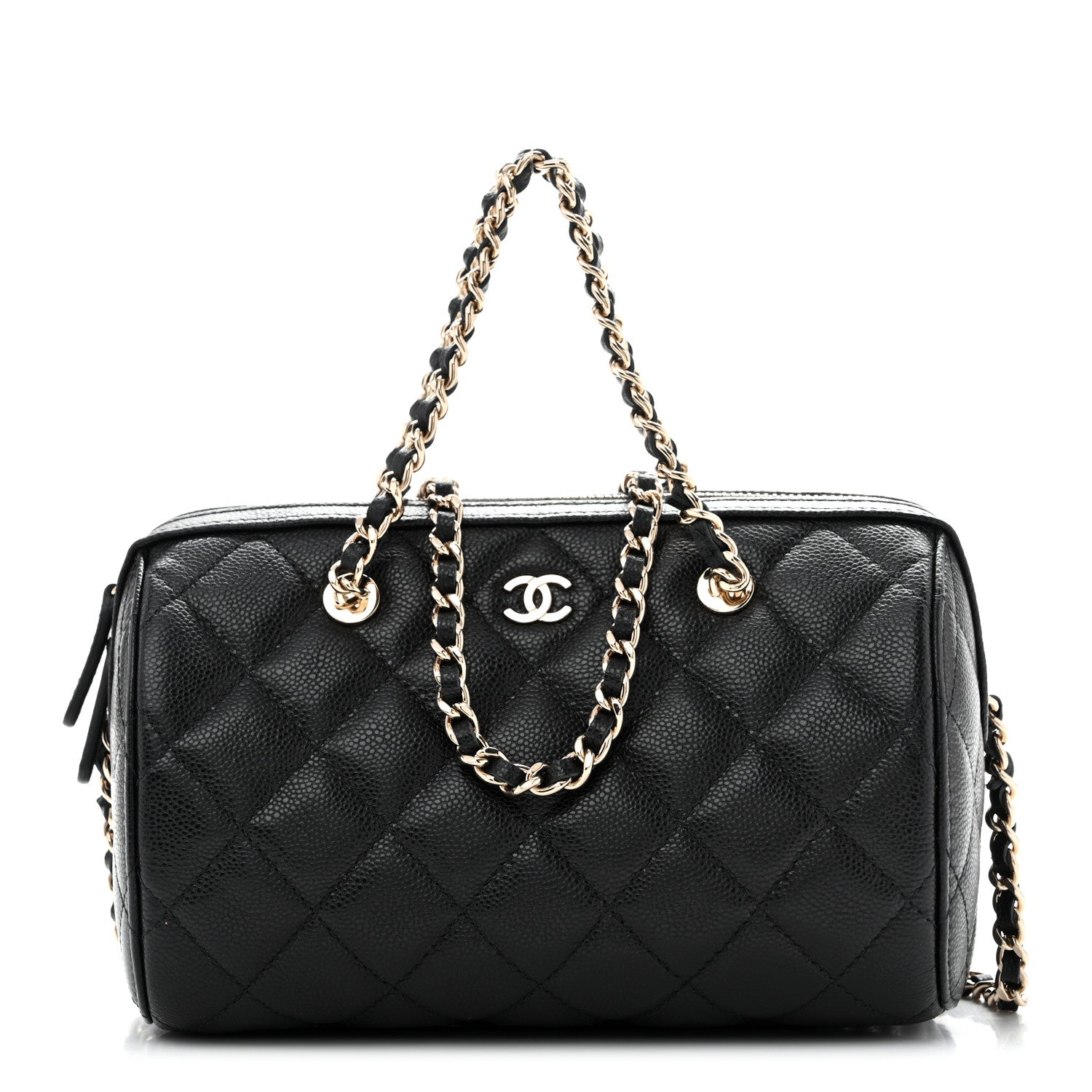 Chanel Caviar Quilted Barrel Clutch With Chain  Black 1 of 12