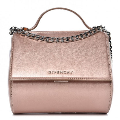 Givenchy Metallic Calfskin Mini Pandora Box Chain Crossbody Bag Light Pink 1 of 12
