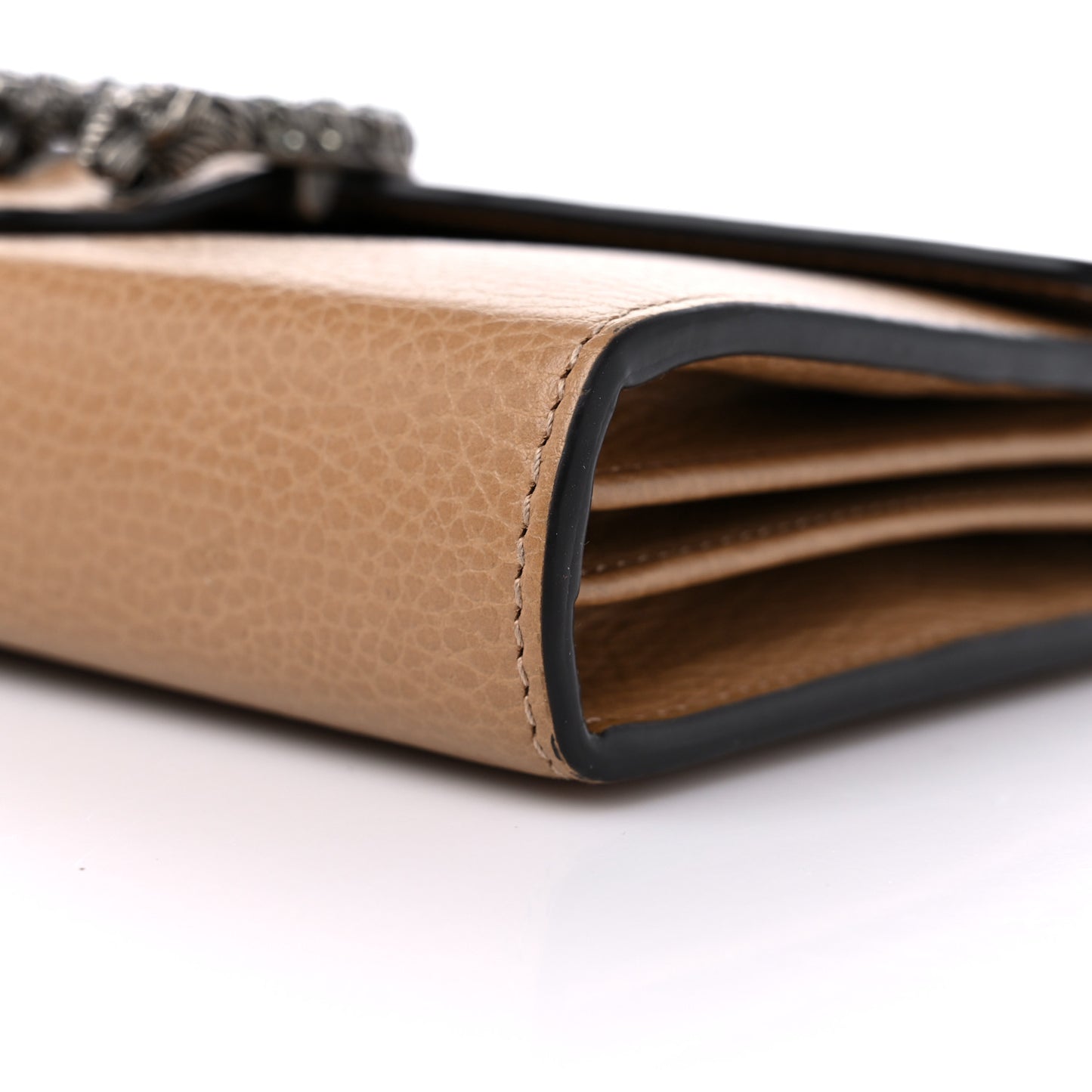 Dollar Calfskin Crystal Mini Dionysus Chain Wallet Natural Tan Black Diamond
