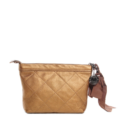 Lanvin Metallic Sheepskin Quilted Pouch Bronze 1 of 9