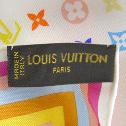 Louis Vuitton Silk Monogram Multicolor Square Scarf White 4 of 5