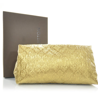 Louis Vuitton Jacquard Quilted Monogram Limelight Clutch GM Gold 3 of 8