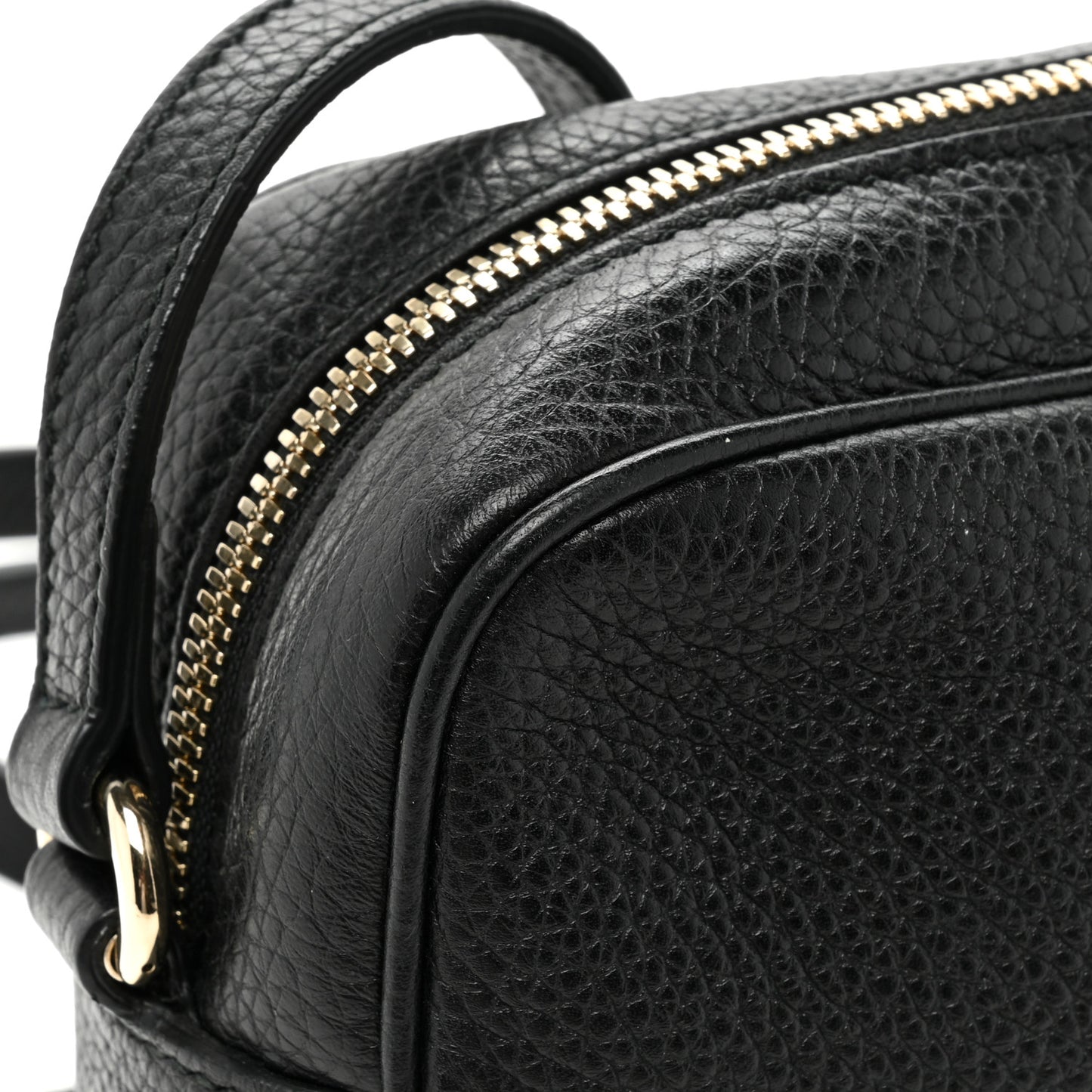 Pebbled Calfskin Small Soho Disco Bag Black