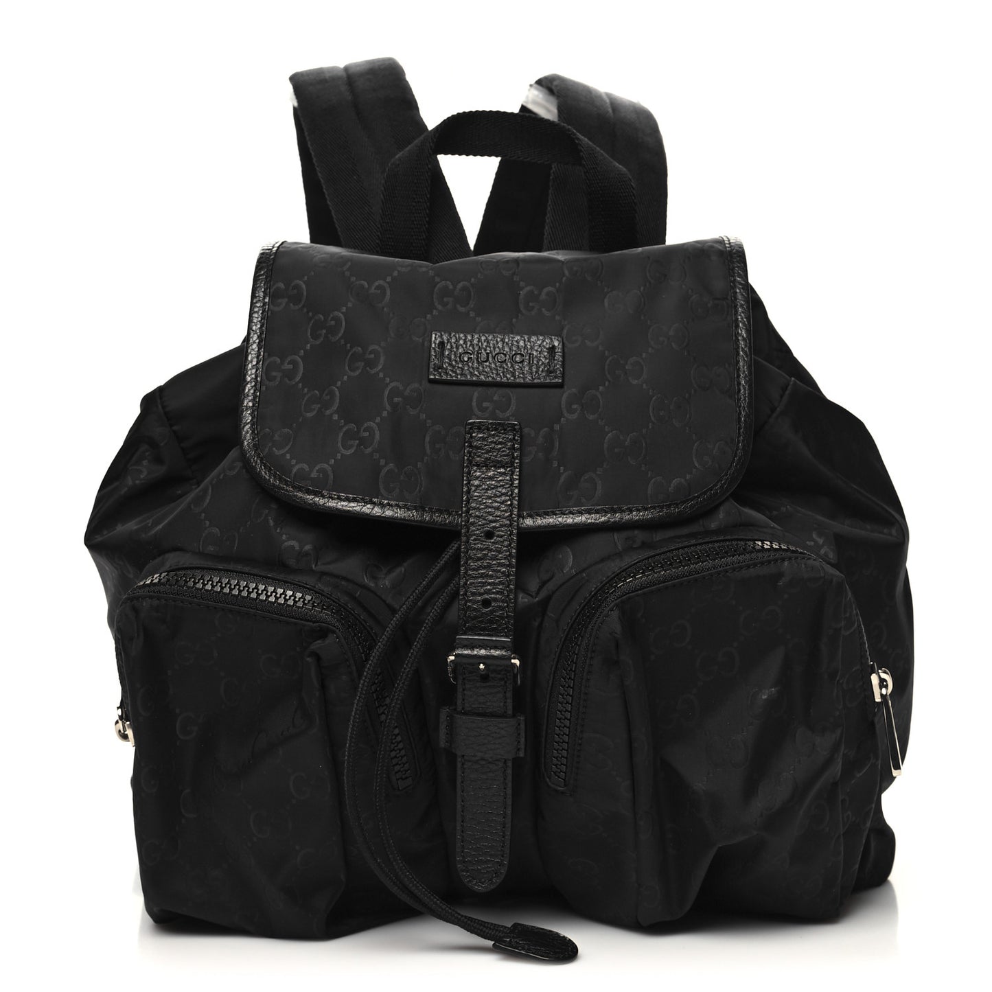 Nylon Monogram Medium Light Single Buckle Backpack Black