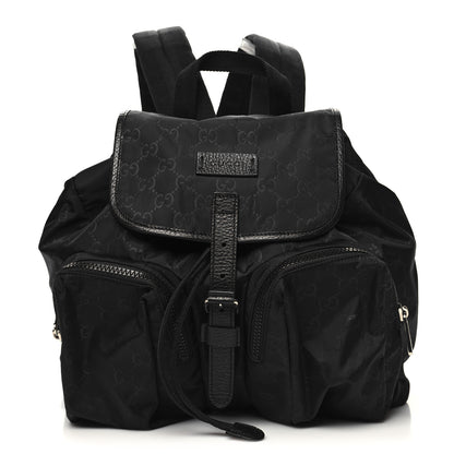 Gucci Nylon Monogram Medium Light Single Buckle Backpack Black 1 of 10