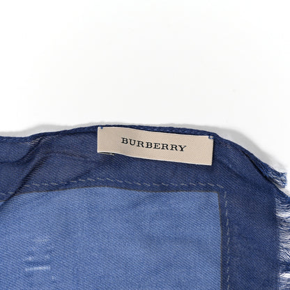 Burberry Modal Cashmere Haymarket Check Color Border Scarf Light Steel 3 of 4