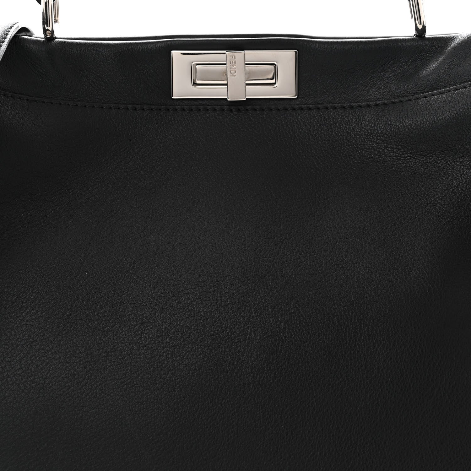 Fendi Vitello Dolce Marmol Patent Crocodile Trapuntata Large Peekaboo Iconic Satchel Black Fumo 9 of 11