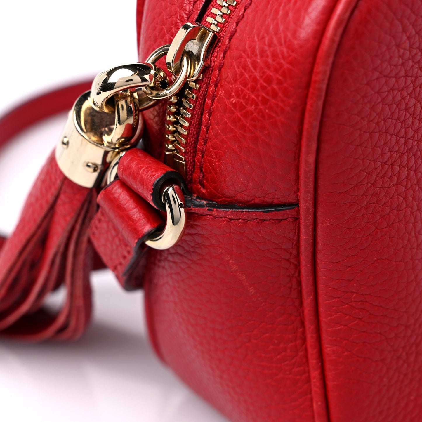 Pebbled Calfskin Small Soho Disco Bag Tabasco Red