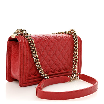 Chanel Caviar Quilted Medium Boy Flap Red 3 of 11