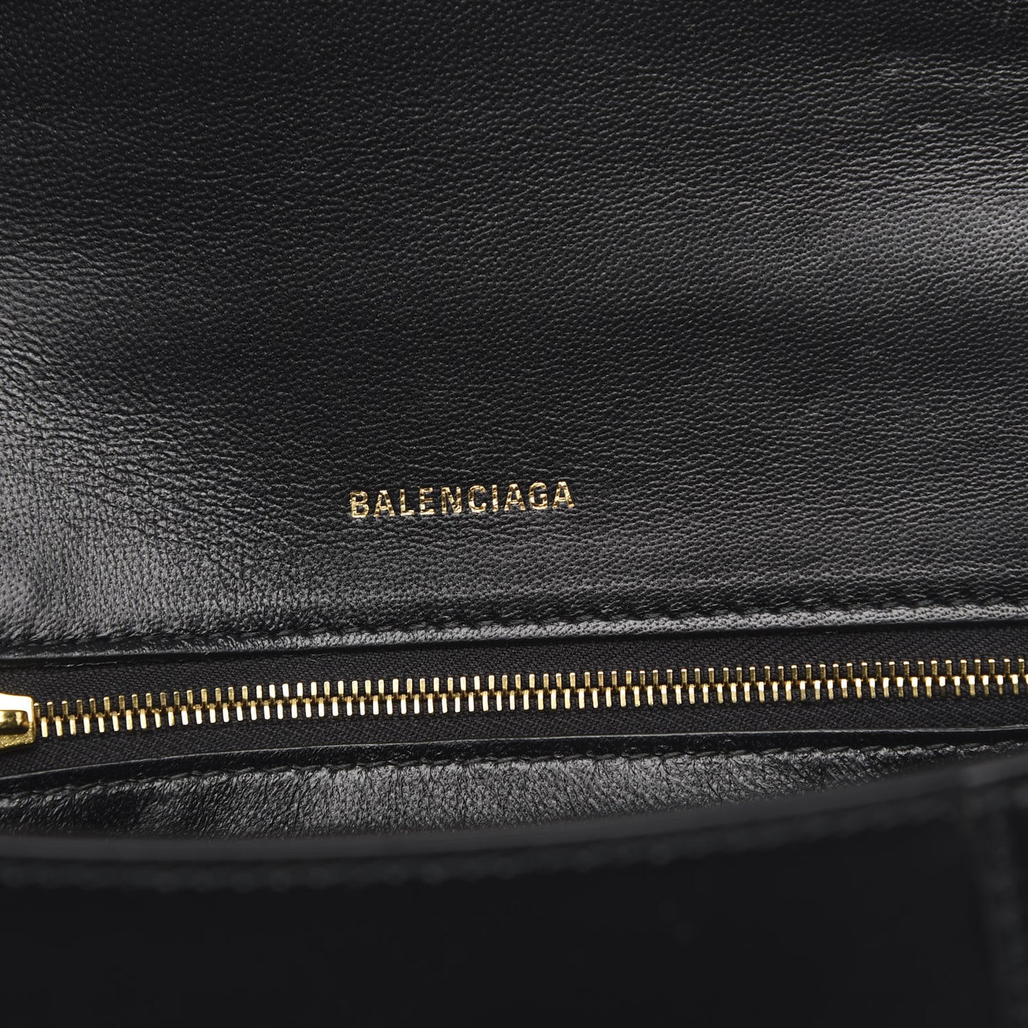 Shiny Box Calfskin Small Hourglass Top Handle Bag Black