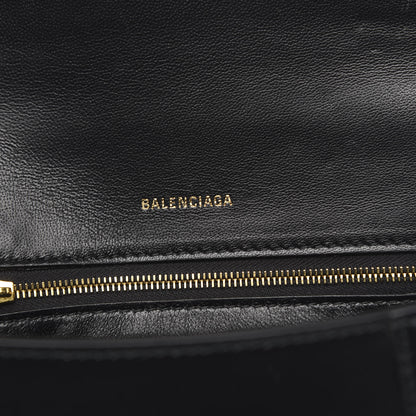 Balenciaga Shiny Box Calfskin Small Hourglass Top Handle Bag Black 6 of 12