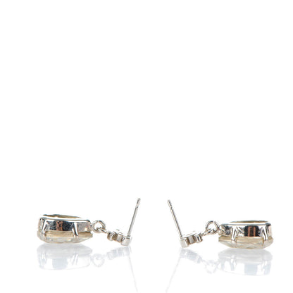 Chanel Crystal CC Drop Earrings Silver 3 of 4