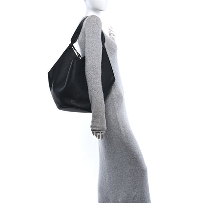 Khaite Pebbled Sport Calfskin Medium Lotus Tote Black 2 of 10