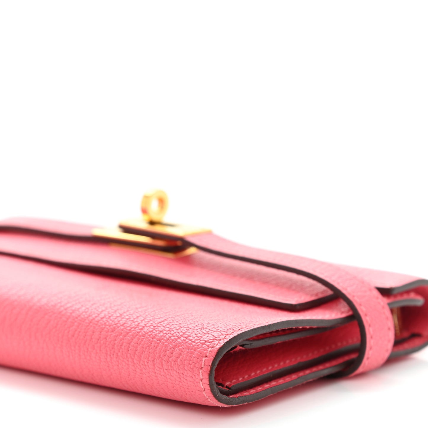 Chevre Mysore Medium Kelly Wallet Rose Azalee