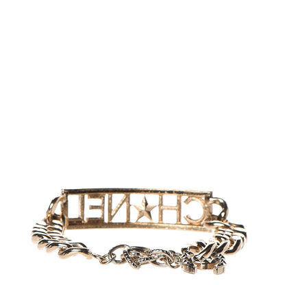 Chanel Crystal Chain Logo Bracelet Gold 3 of 5