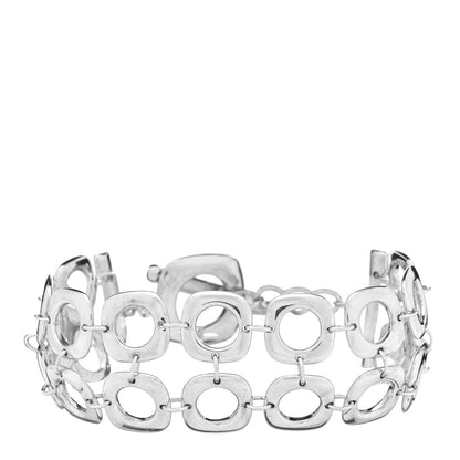 Tiffany Sterling Silver Double Cushion Square Link Toggle Bracelet 1 of 4