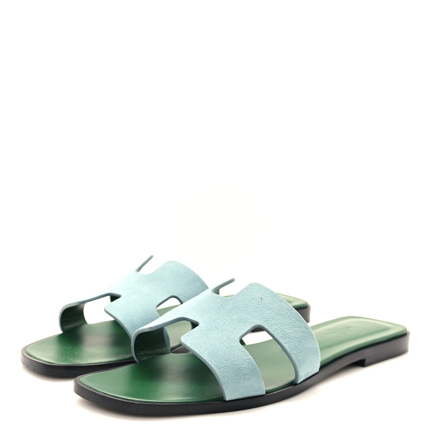 Suede Goatskin Oran Sandals 38.5 Vert D'eau Vert Anglais