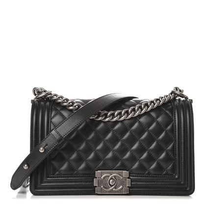 Chanel Lambskin Quilted Medium Boy Flap Black 1 of 8