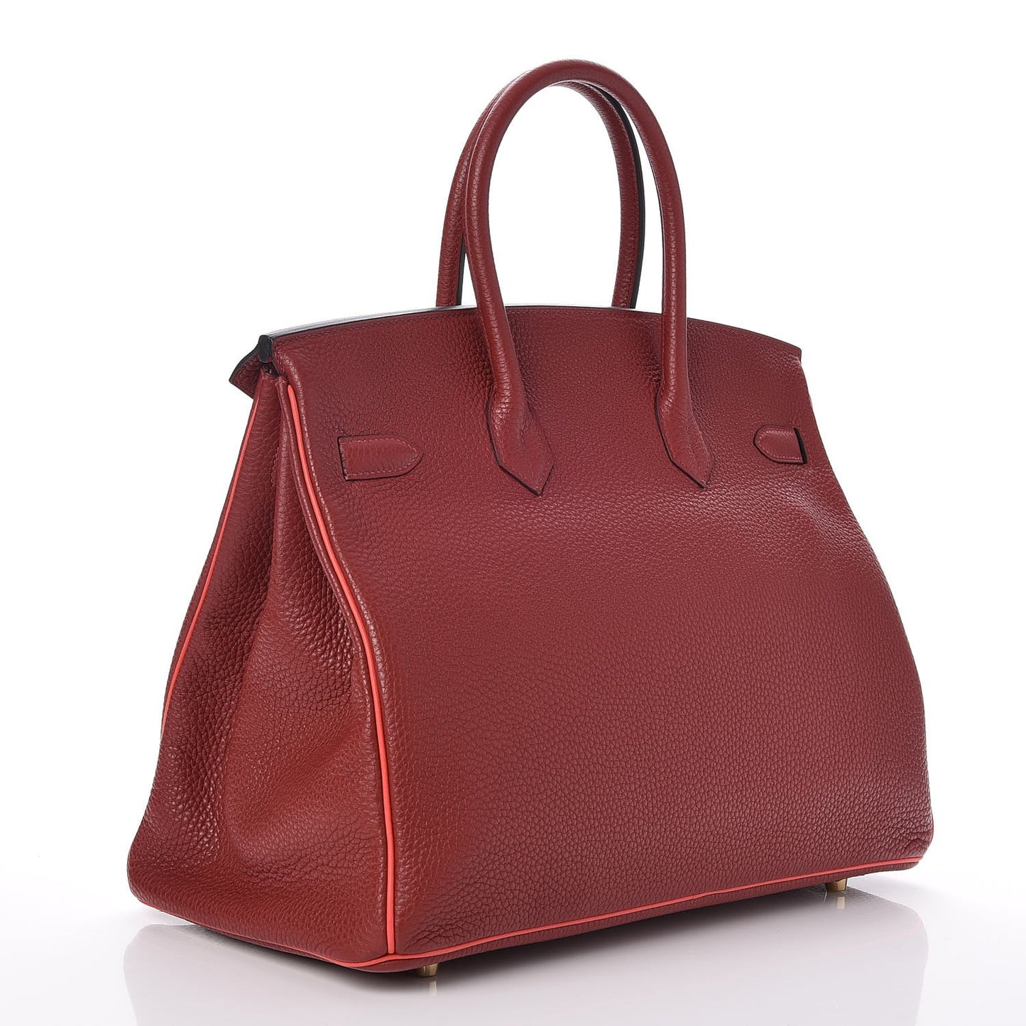 Togo Horseshoe Bi-Color Birkin 35 Rouge H Bougainvillea