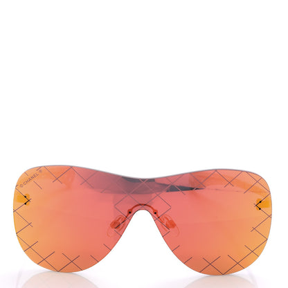 Chanel Shield Runway Sunglasses 4215 Silver Red 6 of 7