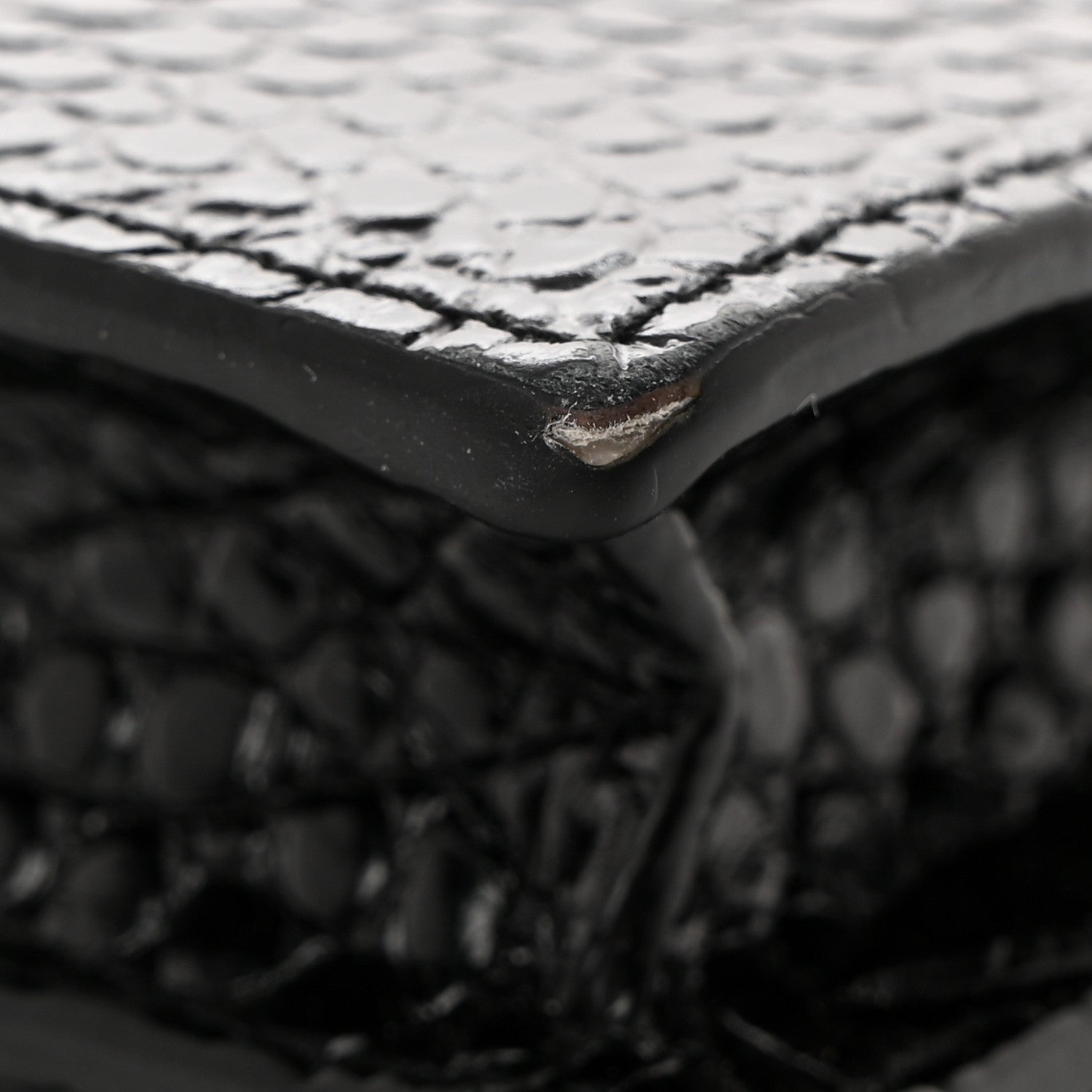 Saint Laurent Calfskin Crocodile Embossed Monogram Cassandra Clasp Bag Black Rouge Legion 12 of 13