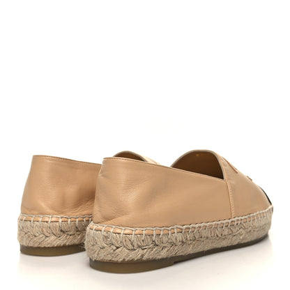 Chanel Lambskin CC Espadrilles 39 Beige Black 4 of 9