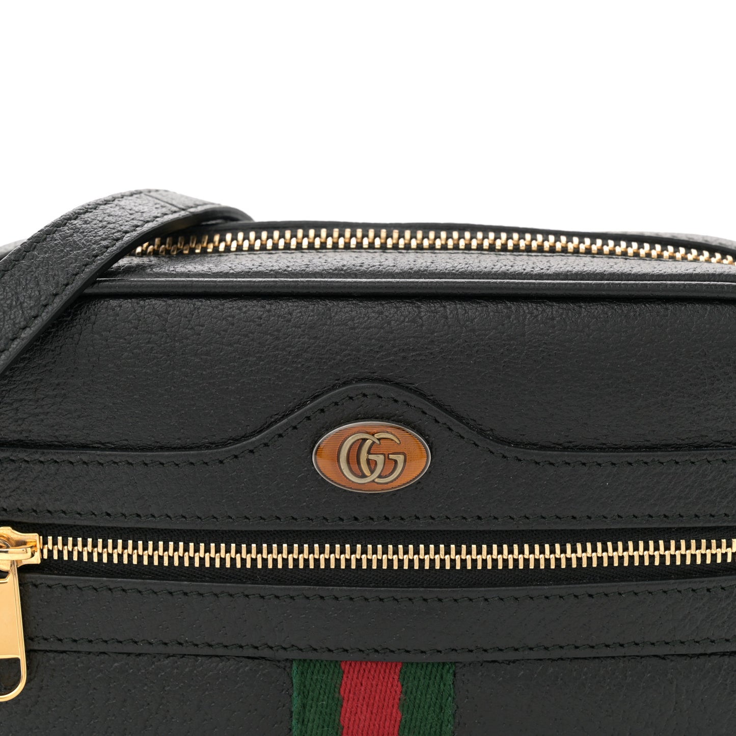 Calfskin Web Mini Ophidia Shoulder Bag Black