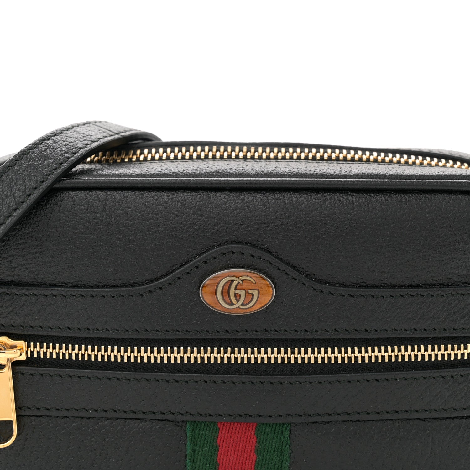 Gucci Calfskin Web Mini Ophidia Shoulder Bag Black 8 of 11
