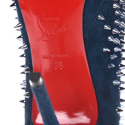Christian Louboutin Veau Velours Studded Escarpic 100 Pumps 35 Quartz Petrol 6 of 7