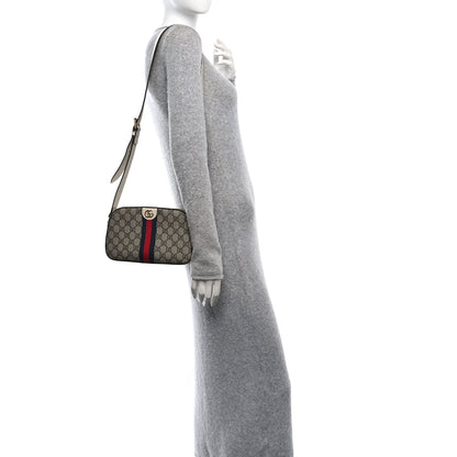 Gucci GG Supreme Monogram Textured Calfskin Web Small Ophidia Camera Bag Beige Ebony Mystic White 2 of 9