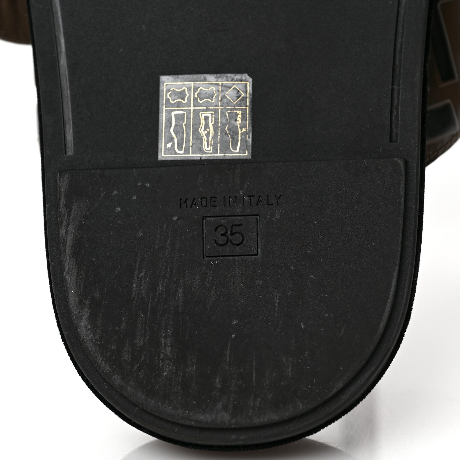 Fendi Calfskin FF Embossed Slide Sandals 35 Maya Black 7 of 9