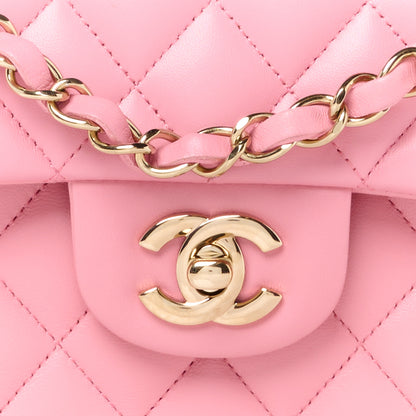Chanel Lambskin Quilted Small Double Flap Pink 9 of 11