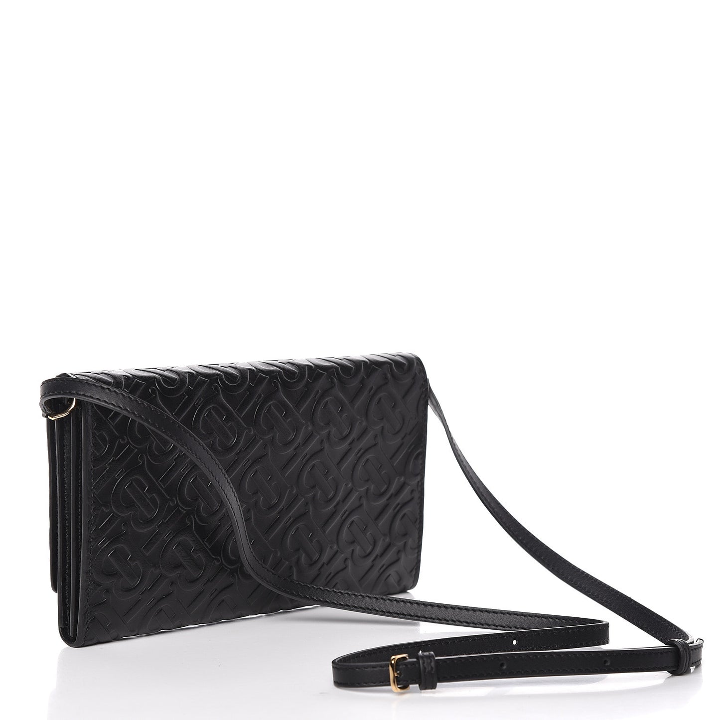 Calfskin Embossed Monogram Crossbody Black